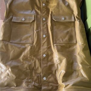 Brown/mustard (sulphate) jumbo outer shirt sleeveless Snap Buttons size 50 New